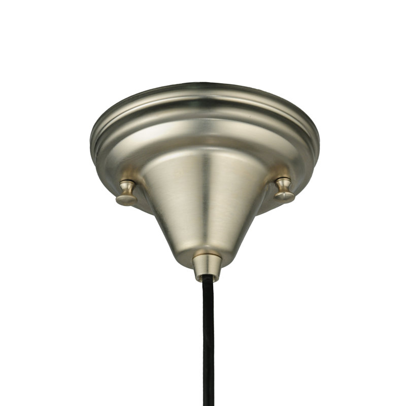 Transparent Black Glass Mini Pendant Light with Nickel Finish