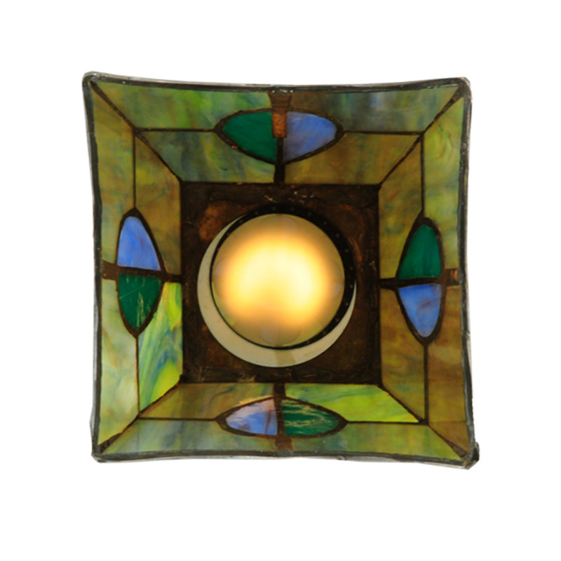 Mackintosh Leaf 5" Bronze & Glass Mini Pendant for Indoor/Outdoor