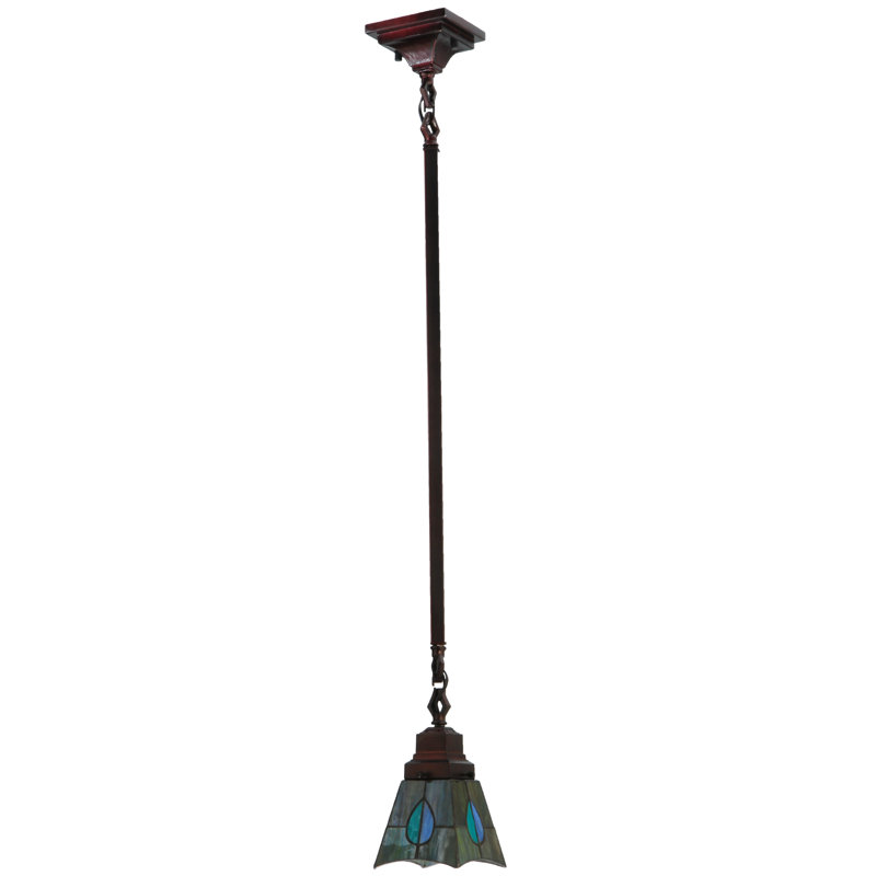 Mackintosh Leaf 5" Bronze & Glass Mini Pendant for Indoor/Outdoor