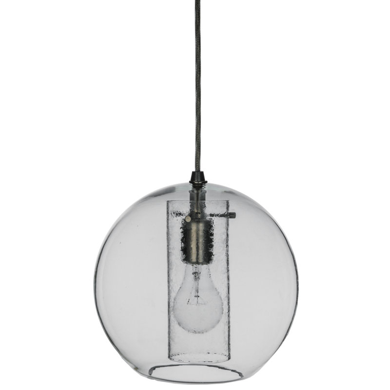 Clear Glass Brushed Nickel Mini Globe Pendant Light