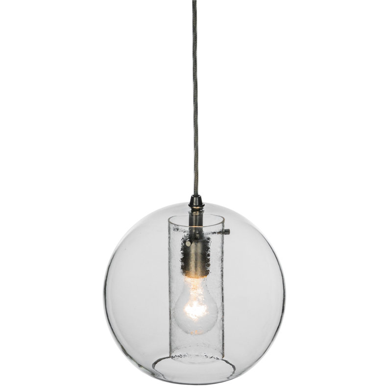 Clear Glass Brushed Nickel Mini Globe Pendant Light