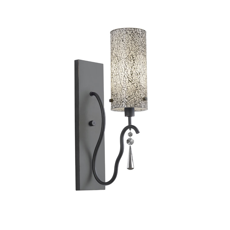 Satin Nickel Wall Sconce with Mosaic Glass Shade