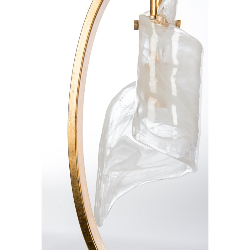 Appian Gold Oval Ring Table Lamp with Ribbon Glass Accent