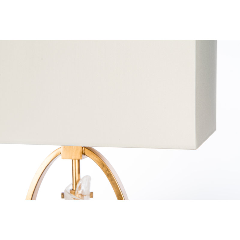 Appian Gold Oval Ring Table Lamp with Ribbon Glass Accent
