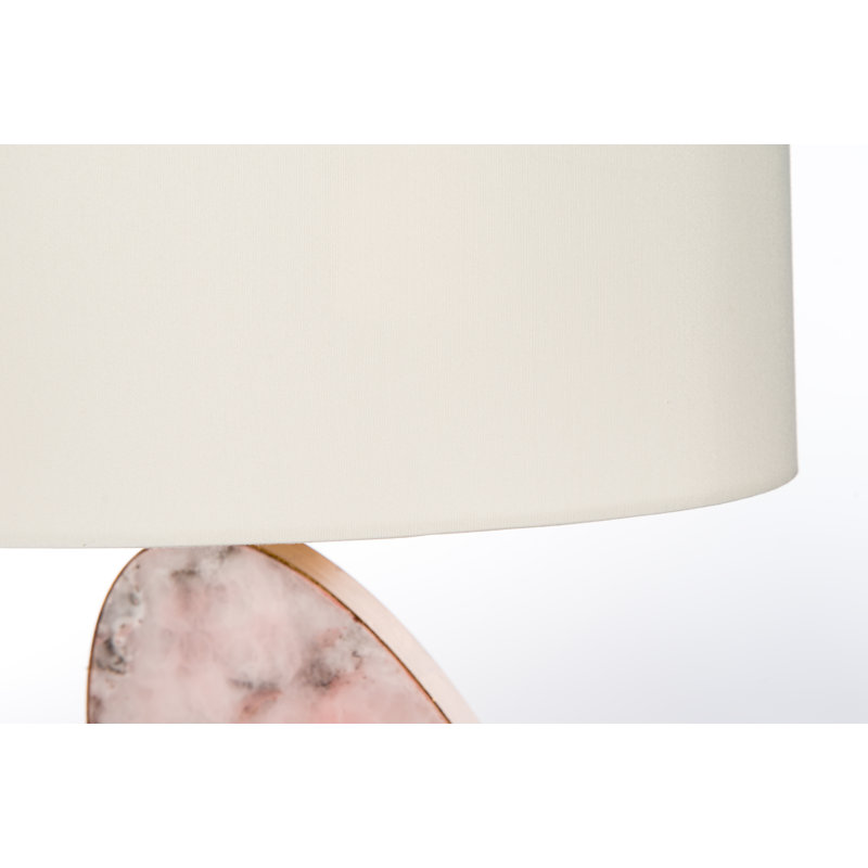 Capella White Quartz Table Lamp with Cream Shade