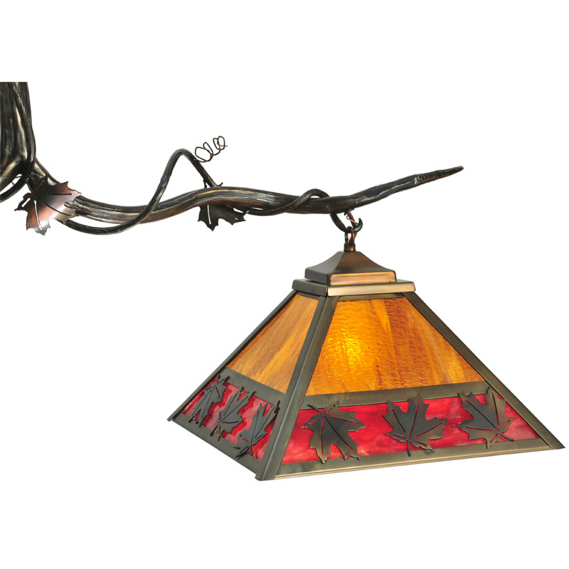 Burnished Copper 2-Light Glass Kitchen Island Pendant