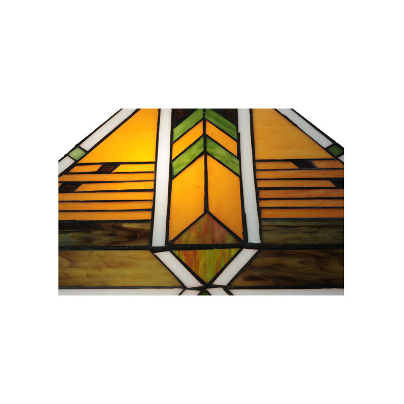 Abilene 56'' Mahogany Bronze Stained Glass Traditional Floor Lamp
