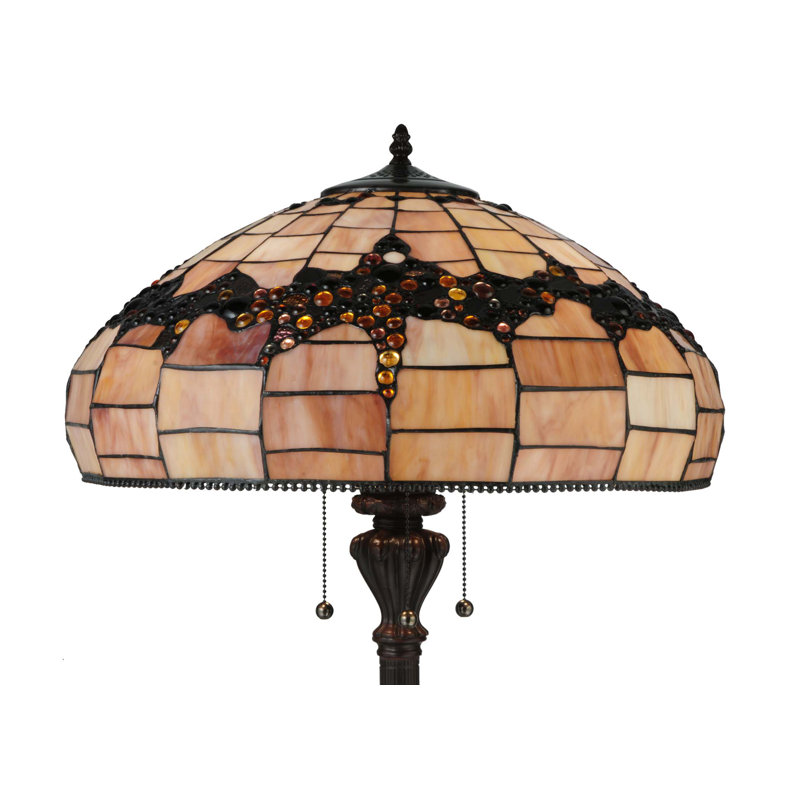 Concord Vineyard 66.5'' Stained Glass Bronze 3-Light Floor Lamp