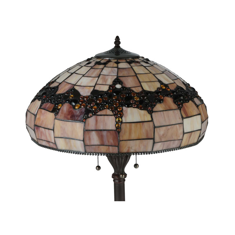 Concord Vineyard 66.5'' Stained Glass Bronze 3-Light Floor Lamp