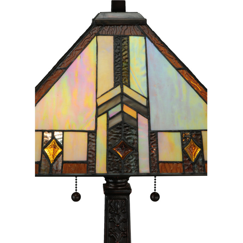 Prairie Wheat Harvest 26" Bronze Stained Glass Table Lamp