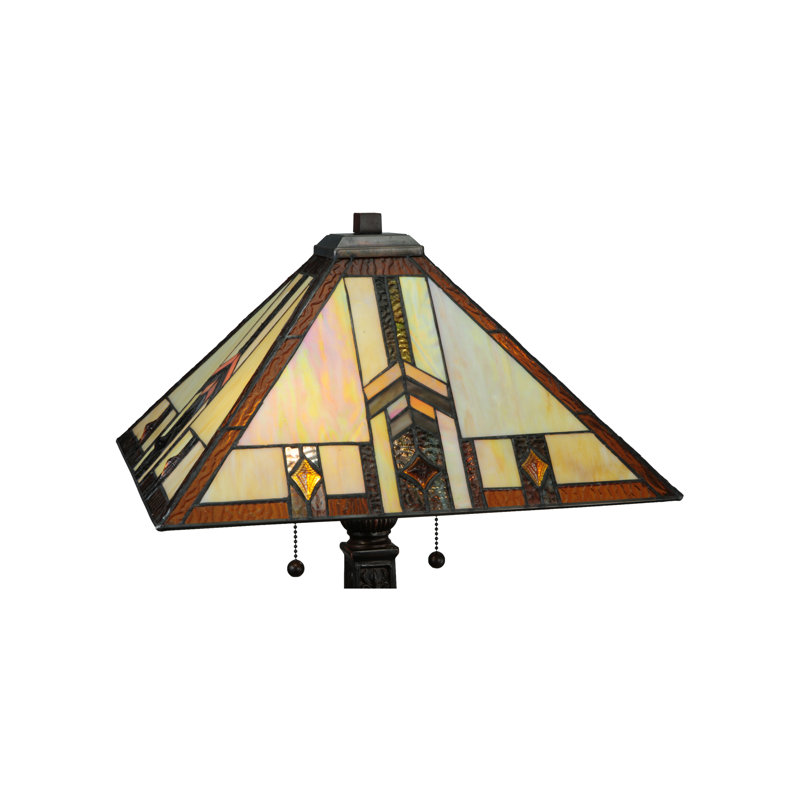 Prairie Wheat Harvest 26" Bronze Stained Glass Table Lamp