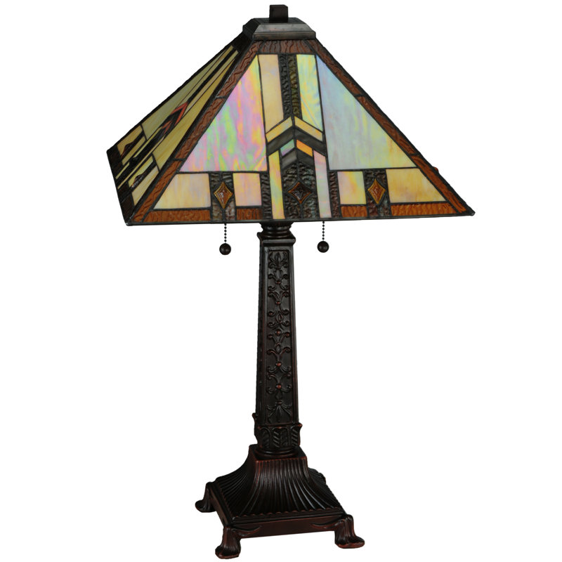 Prairie Wheat Harvest 26" Bronze Stained Glass Table Lamp