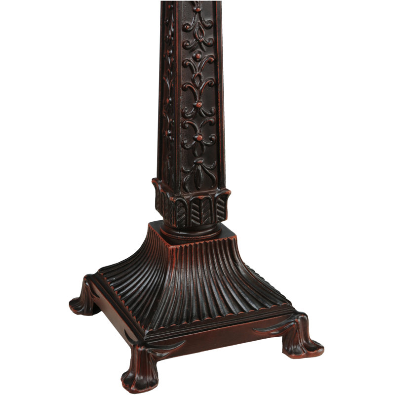 Mission Style Stained Glass 2-Light Table Lamp in Multicolor