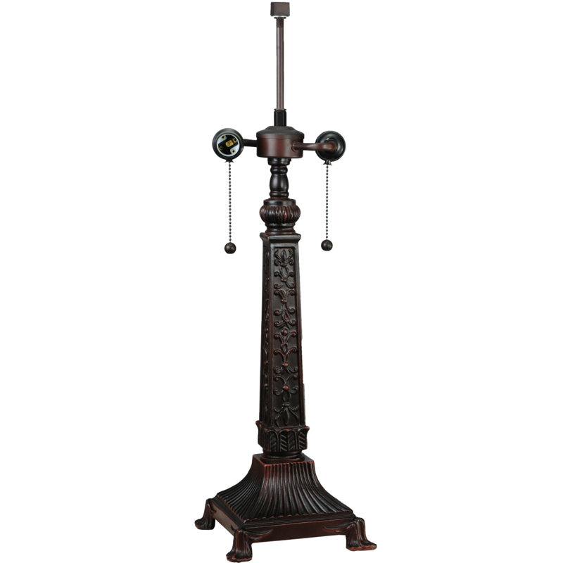 Mission Style Stained Glass 2-Light Table Lamp in Multicolor