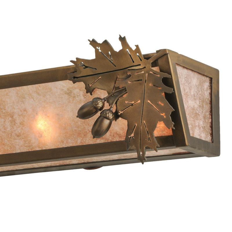 Rustic Lodge Oak Leaf & Acorn 24" Bronze Vanity Light