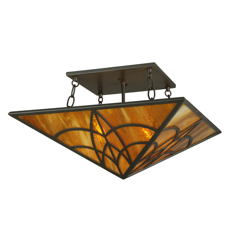 Scottsdale Bronze 2-Light Indoor/Outdoor Glass Flush Mount