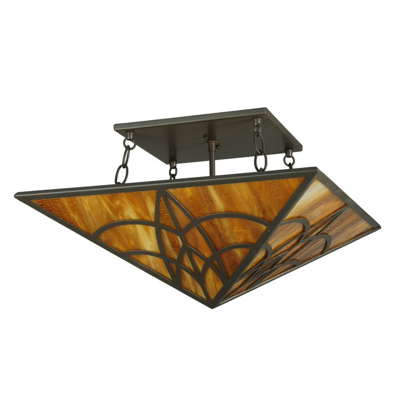 Scottsdale Bronze 2-Light Indoor/Outdoor Glass Flush Mount