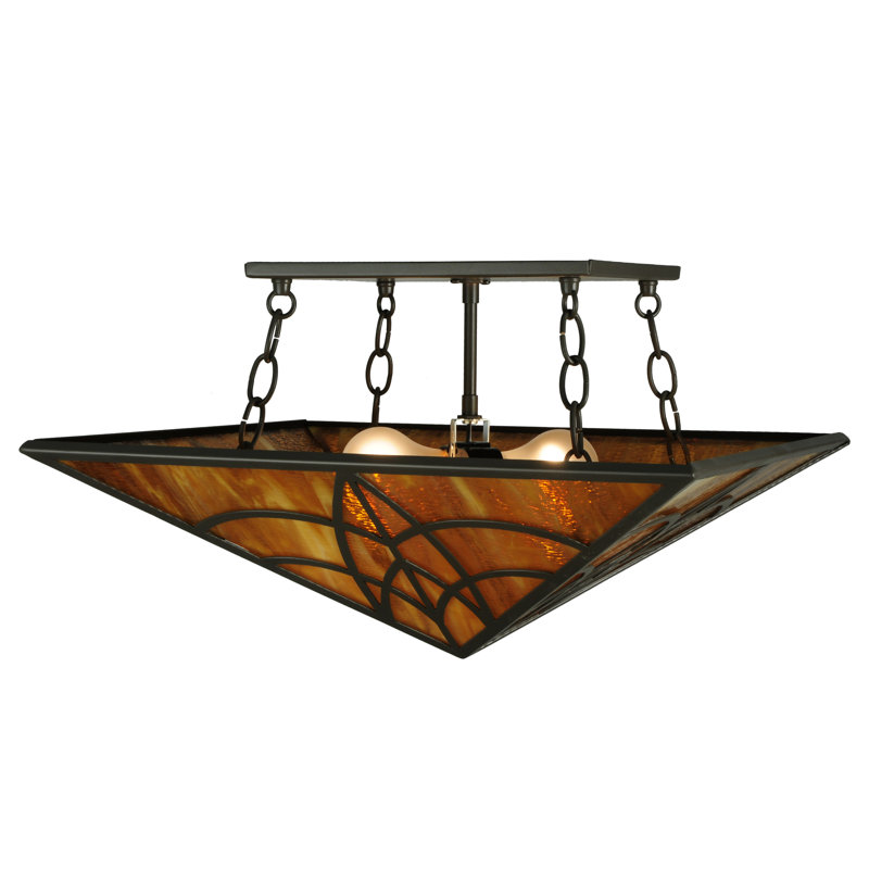 Scottsdale Bronze 2-Light Indoor/Outdoor Glass Flush Mount