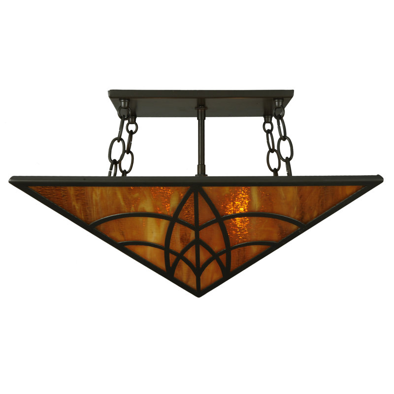 Scottsdale Bronze 2-Light Indoor/Outdoor Glass Flush Mount