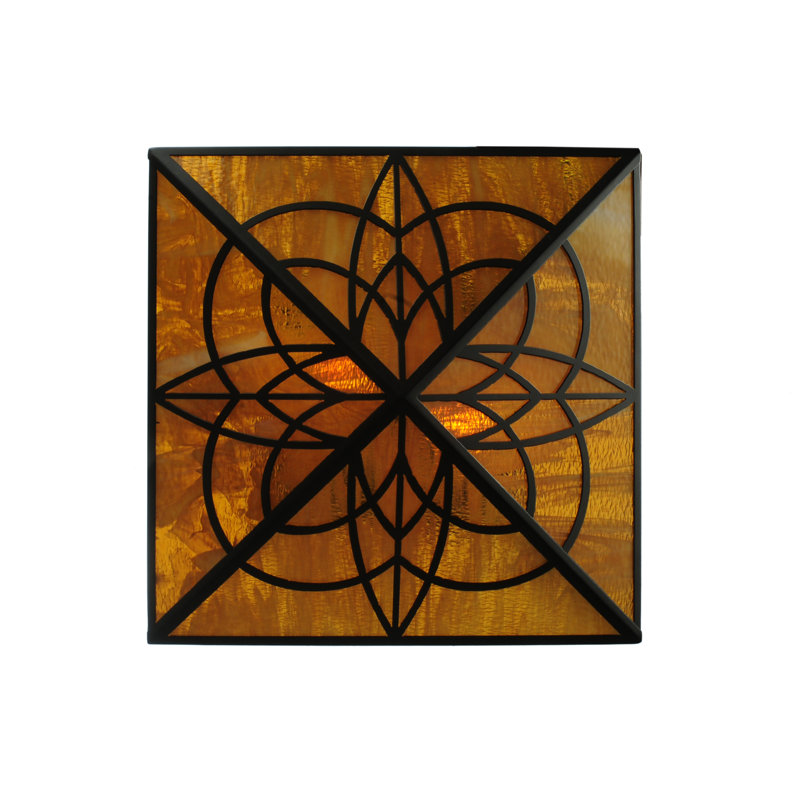 Scottsdale Bronze 2-Light Indoor/Outdoor Glass Flush Mount