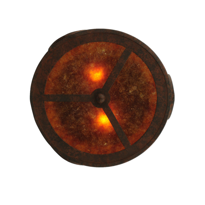 Bronze and Glass Horse Drum Flush Mount Light
