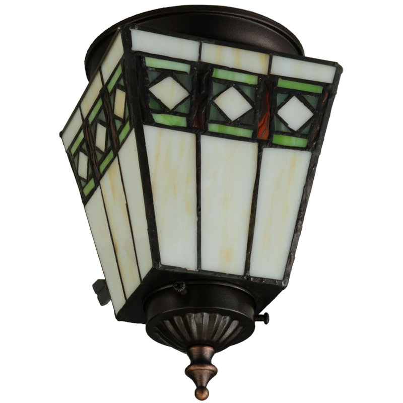 Bronze and Glass 7" Indoor/Outdoor Flush Mount Light