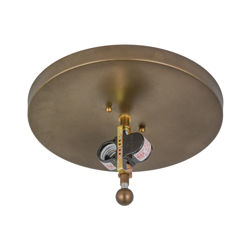Adirondack Whispering Pines 6.5" Antique Copper & Glass Flush Mount
