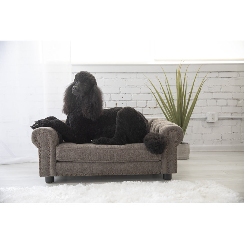 Elevated Chew-Resistant Large Dog Bed in Granite Stainless Steel