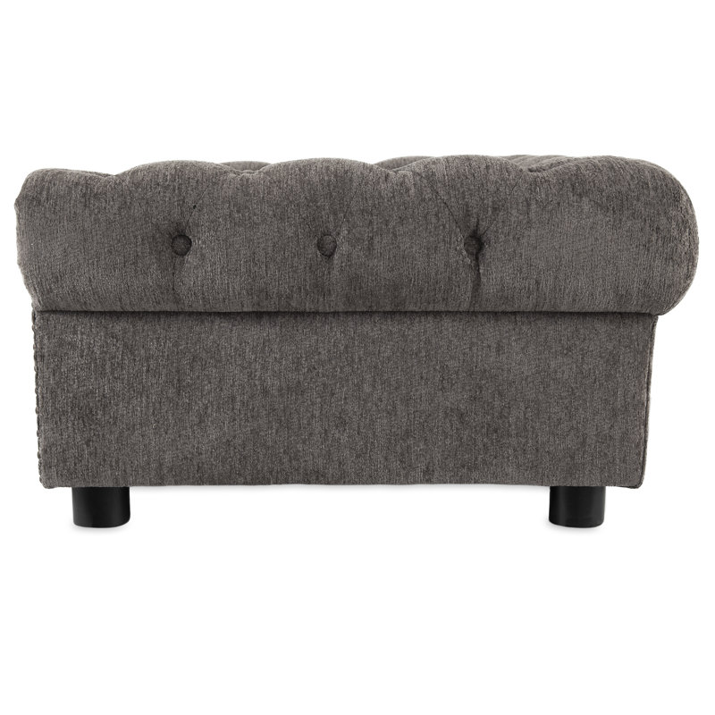 Elevated Chew-Resistant Large Dog Bed in Granite Stainless Steel