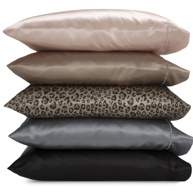 Leopard Print Satin Silk Standard Pillowcases Set of 2