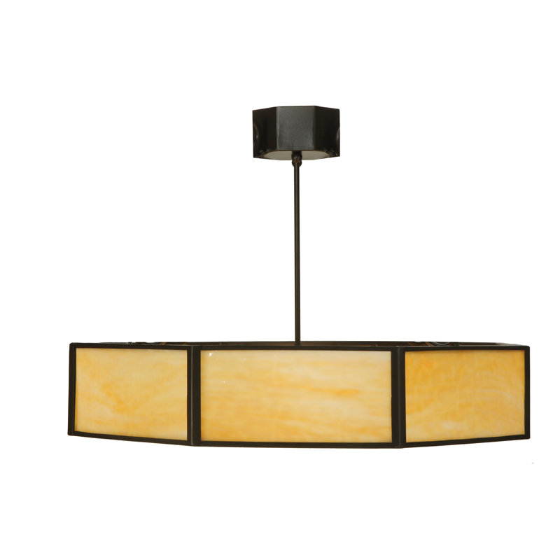 Elegant Bronze 4-Light Geometric Chandelier with Glass Accents