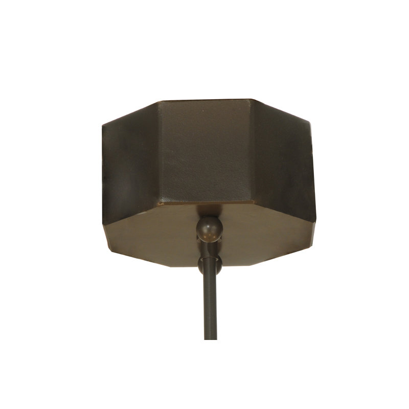 Elegant Bronze 4-Light Geometric Chandelier with Glass Accents