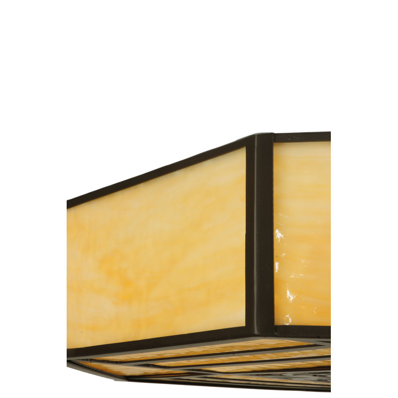 Elegant Bronze 4-Light Geometric Chandelier with Glass Accents