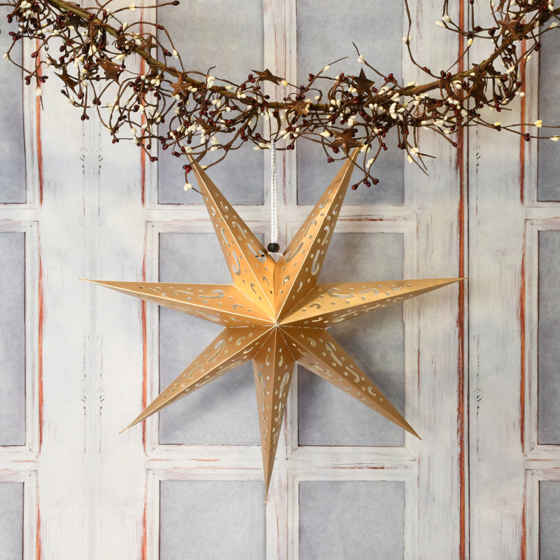 Gold Star Hanging Paper Lantern Set of 3
