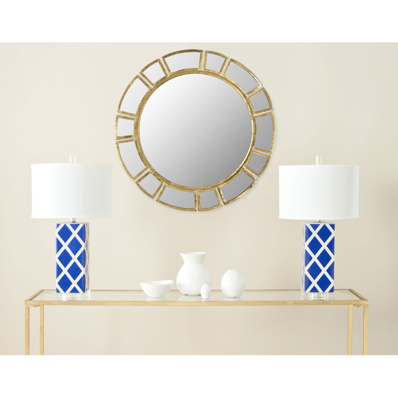 Elegant Gold Sunburst Round Wall Mirror, 30"