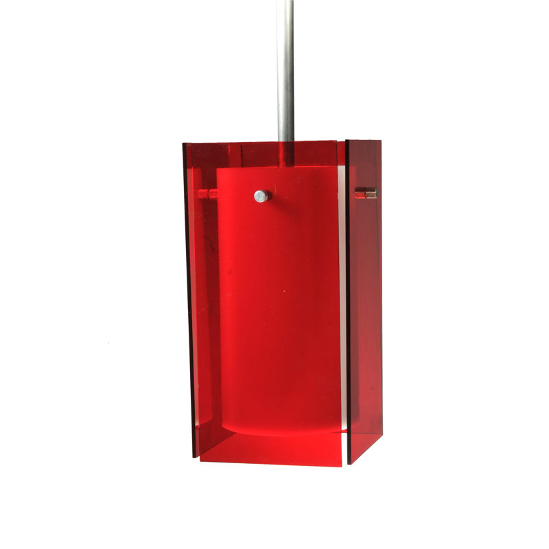 Hand-Forged Red Glass Mini Pendant Light with Chrome Finish