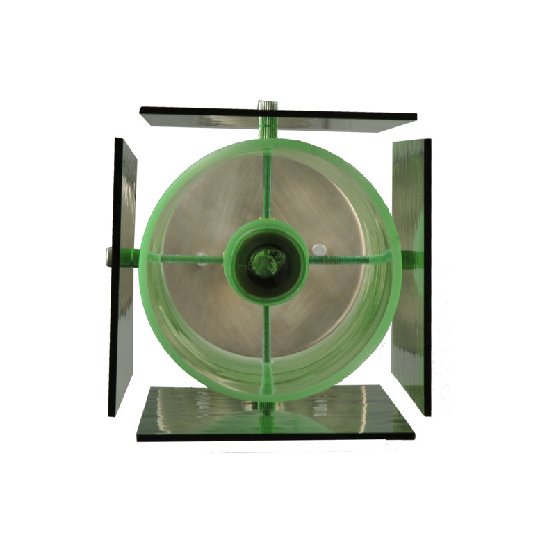 Mist Art Glass Mini Pendant with Green Square Shade