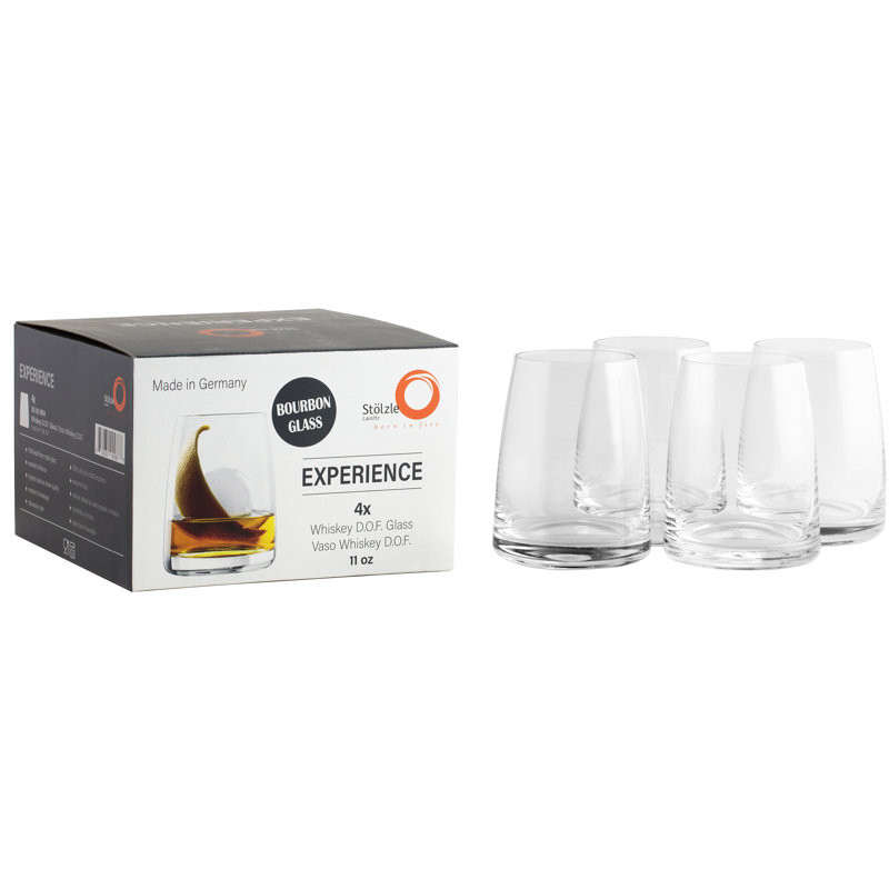 Elegant 11 oz. Lead-Free Crystal Whiskey Glass Set