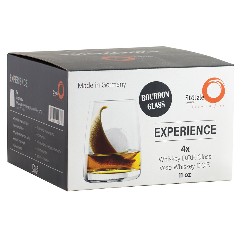Elegant 11 oz. Lead-Free Crystal Whiskey Glass Set