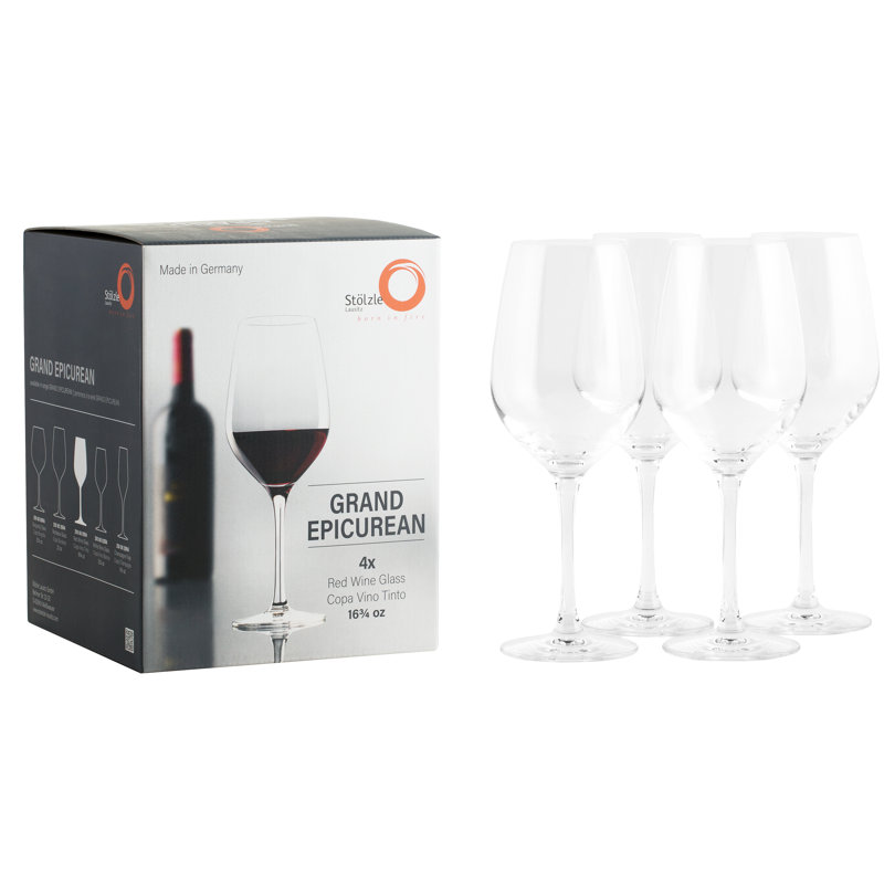 Grand Epicurean 17 oz. Lead-Free Crystal Red Wine Glass Set