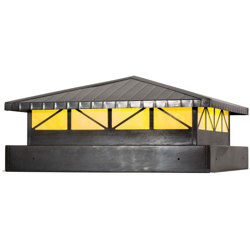 Craftsman Brown Earth Marble Acrylic Outdoor Pier Mount Light