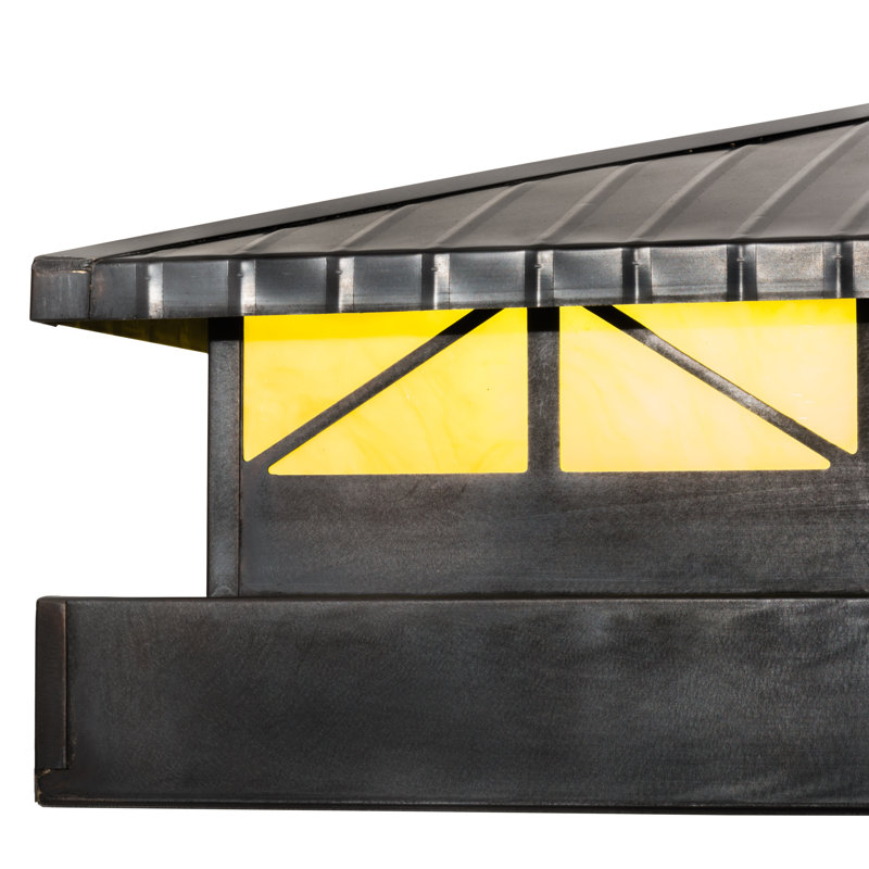Craftsman Brown Earth Marble Acrylic Outdoor Pier Mount Light