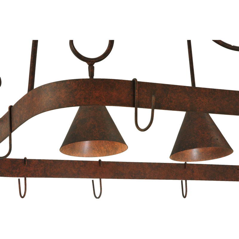 Elana Handcrafted Cajun Spice 3-Light Metal Pot Rack