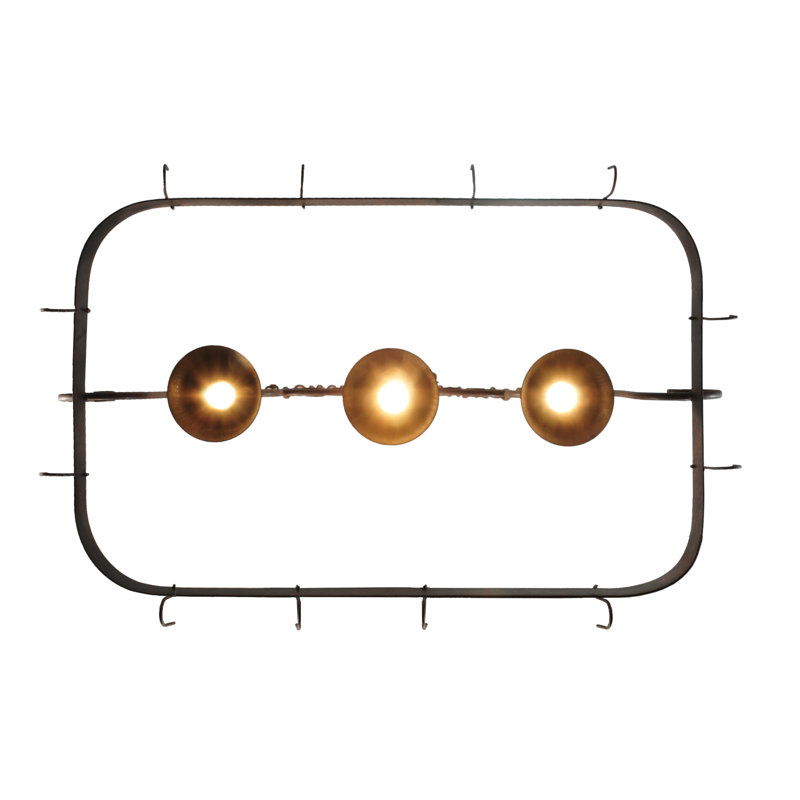 Elana Handcrafted Cajun Spice 3-Light Metal Pot Rack