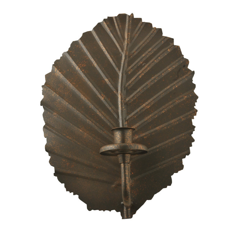 Rustic Lodge Nicotiana Leaf 11.25" Wall Candle Holder