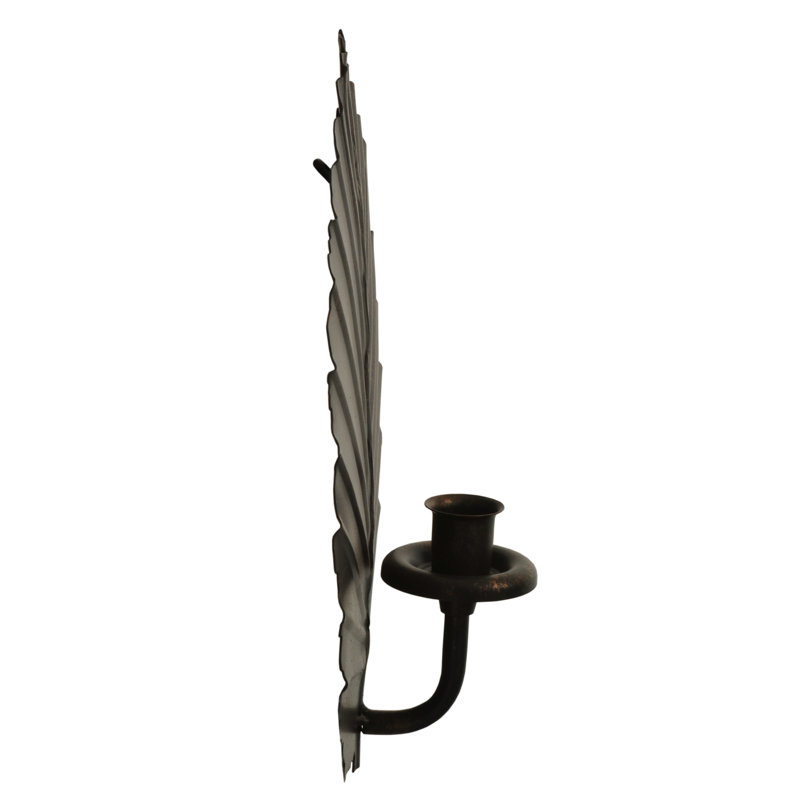 Rustic Lodge Nicotiana Leaf 11.25" Wall Candle Holder