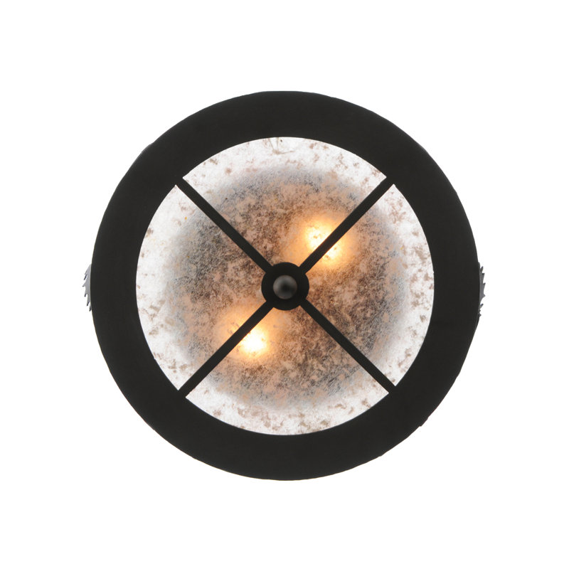 Bronze Glass 2-Light Indoor/Outdoor Flush Mount