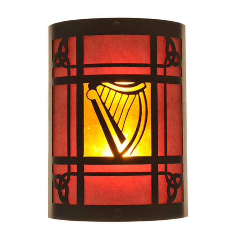 Celtic Harp Amber Mica 2-Light Direct Wired Sconce