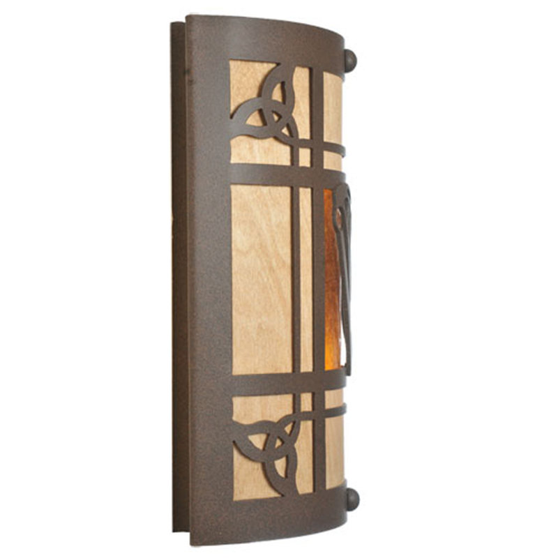 Celtic Harp Amber Mica 2-Light Direct Wired Sconce