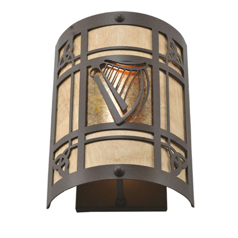 Celtic Harp Amber Mica 2-Light Direct Wired Sconce